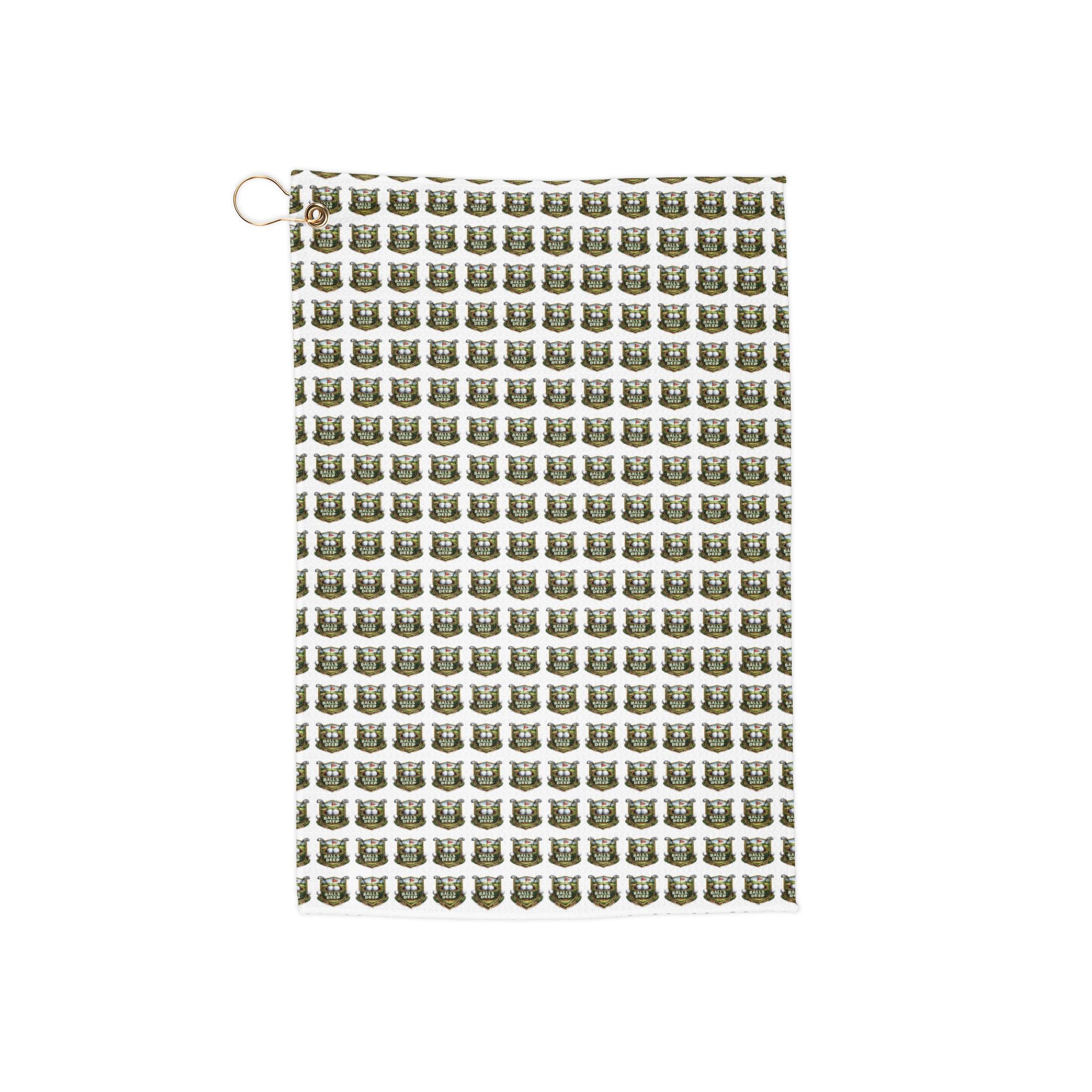 Golf Towel — Patterned Golf Bag Print Microfiber Towel with Grommet & Hook